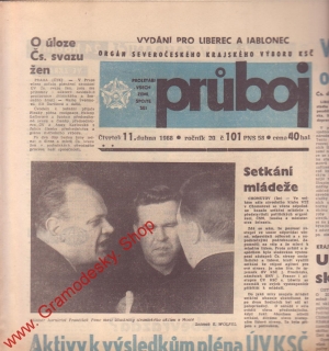 Průboj, čtvrtek 11. dubna 1968 vydání pro Liberec a Jablonec