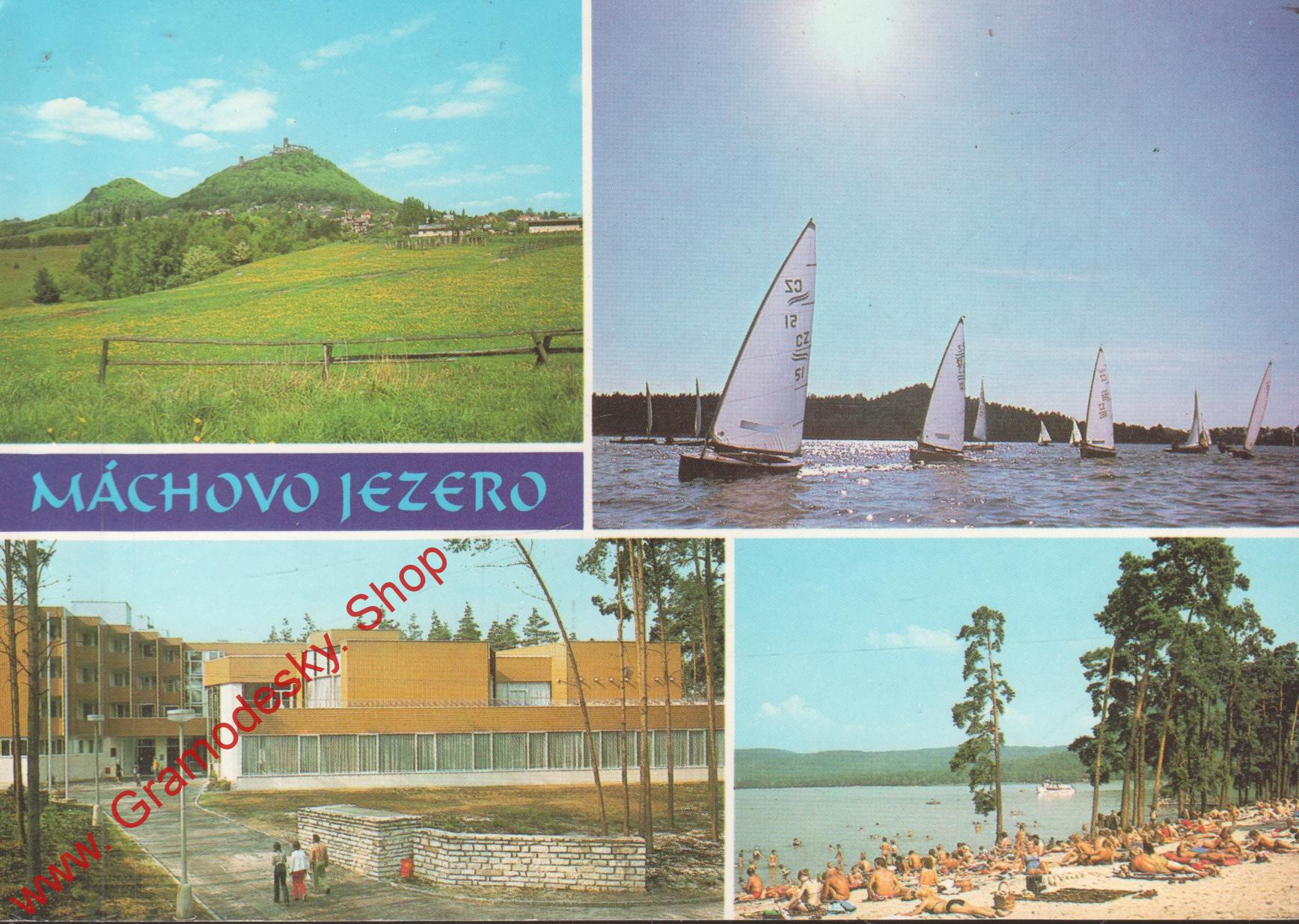 Pohlednice, Máchovo jezero, Hrad Bezděz, čistý