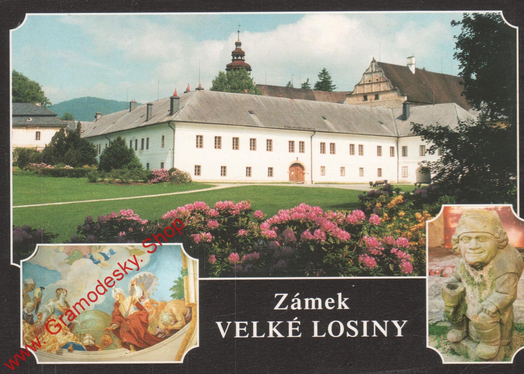 Pohlednice, zámek Velké Losiny, , s razítkem, čistá