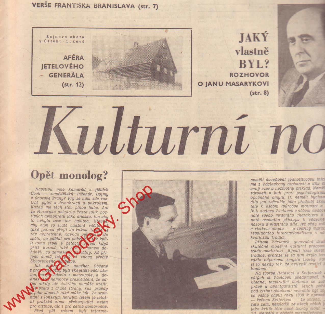 Kulturní noviny 8. března 1968