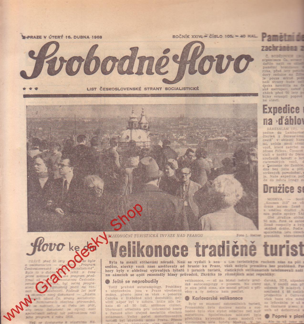 Svobodné slovo, úterý 16. dubna 1968