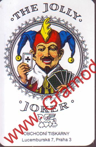 1993 8,5x5,5cm Kapesní kalendářík Joker, The Jolly, červený