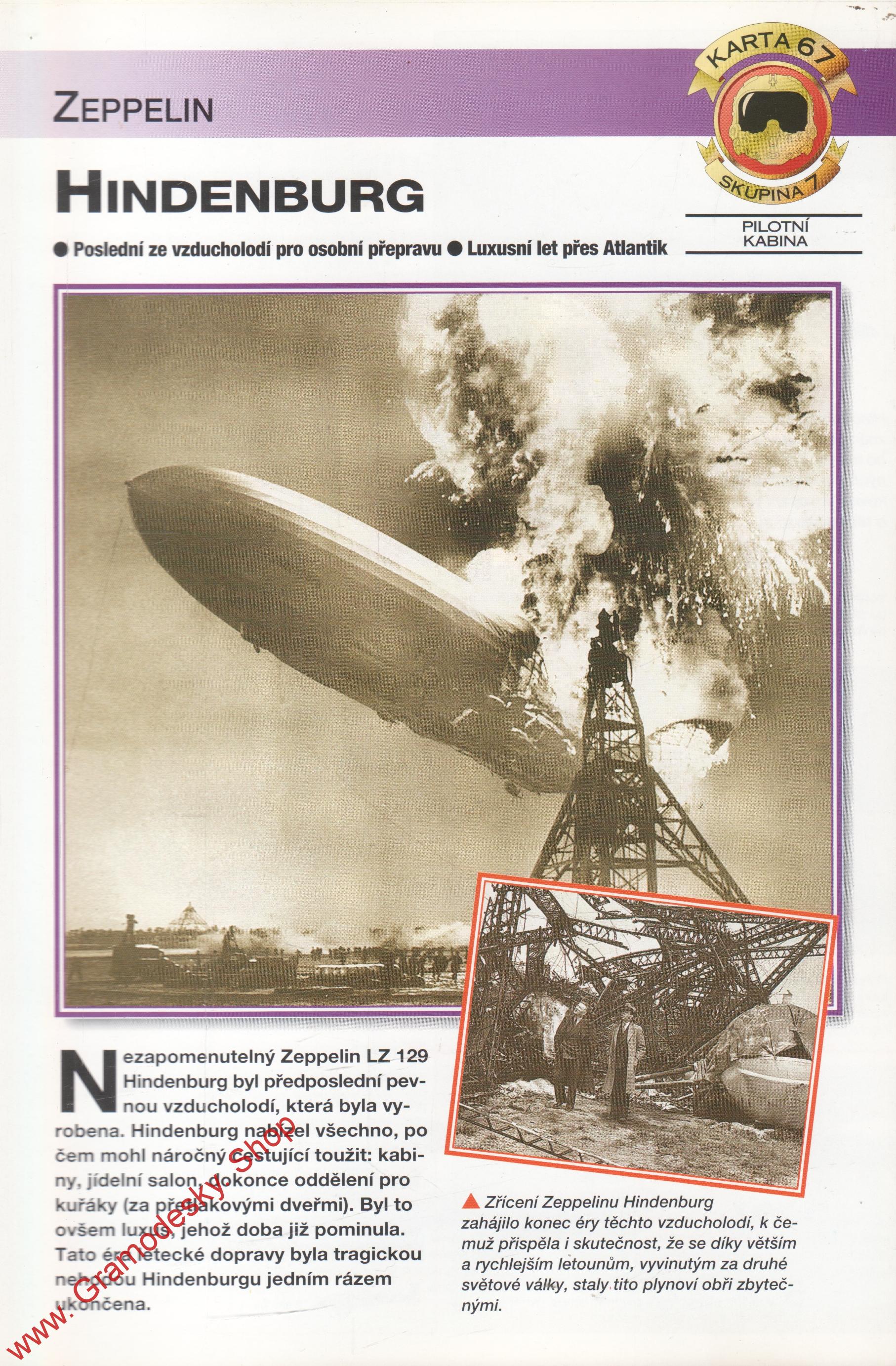 Skupina 7, karta 067 / Hinderburg Zeppelin / 2001