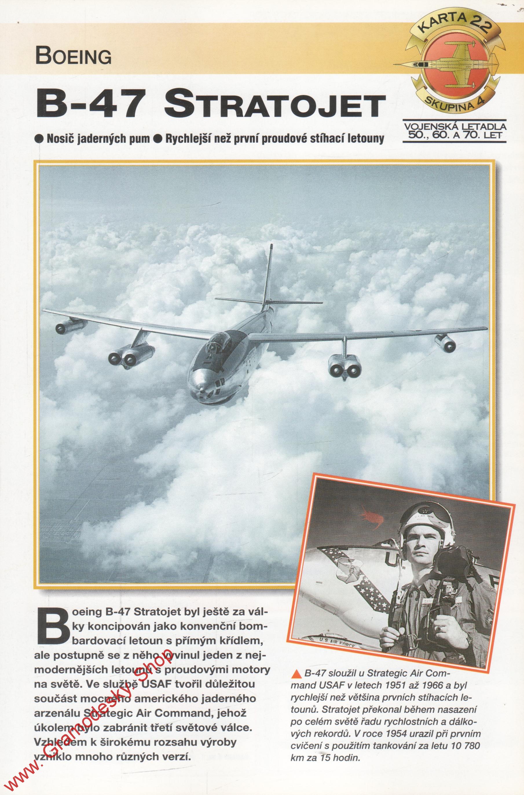 Skupina 4, karta 022 / B-47 Stratojet Boeing / 2001