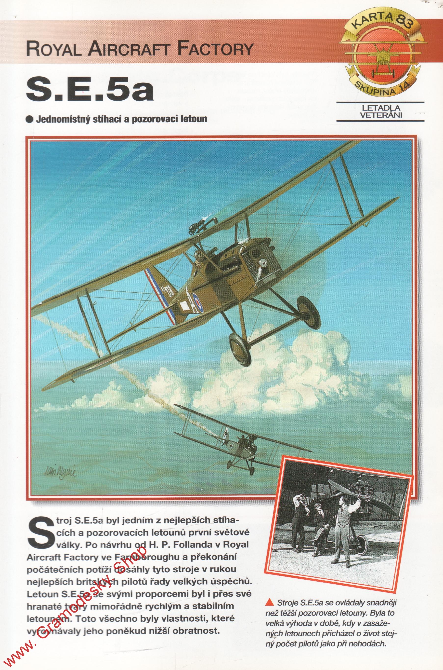Skupina 14, karta 083 / S.E.5a Royal Aircraft Factory / 2001