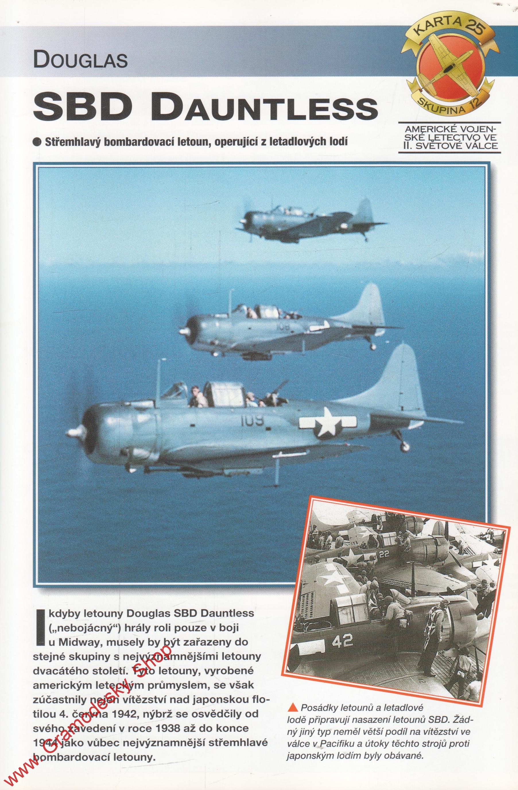 Skupina 12, karta 025 / SBD Dauntless Douglas / 2001