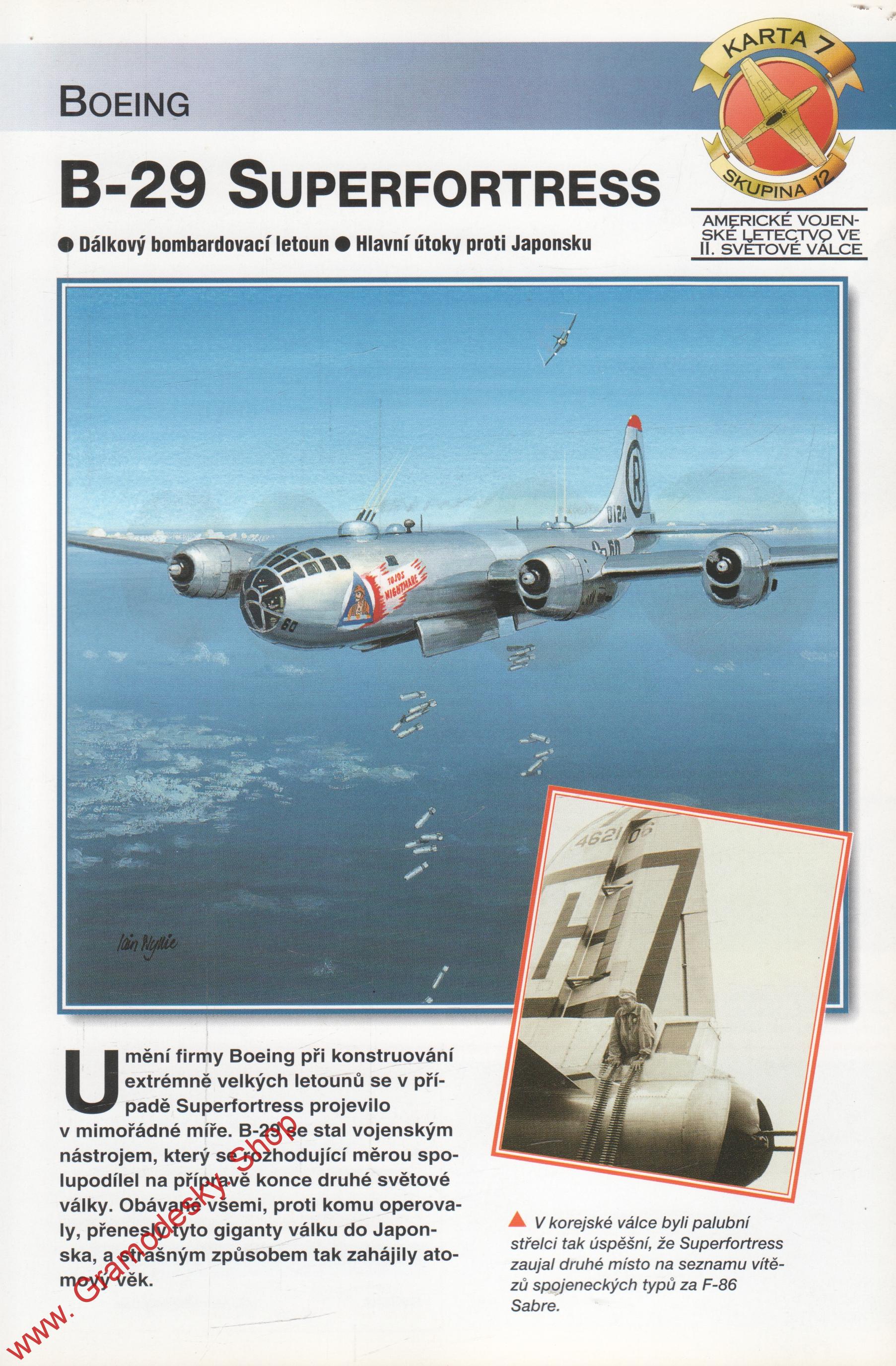 Skupina 12, karta 007 / B-29 Superfortress Boeing / 2001