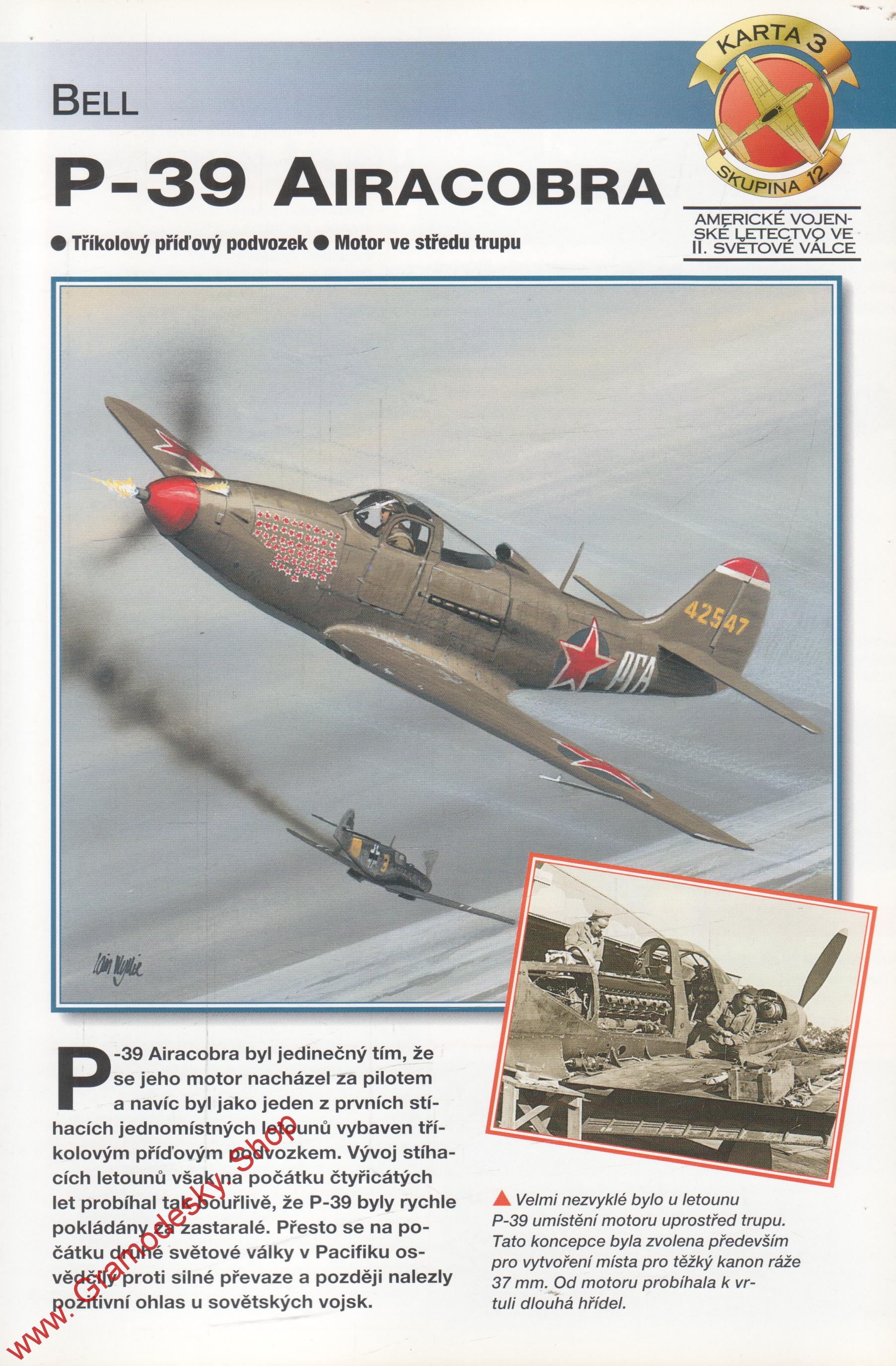 Skupina 12, karta 003 / P-39 Airacobra Bell / 2001