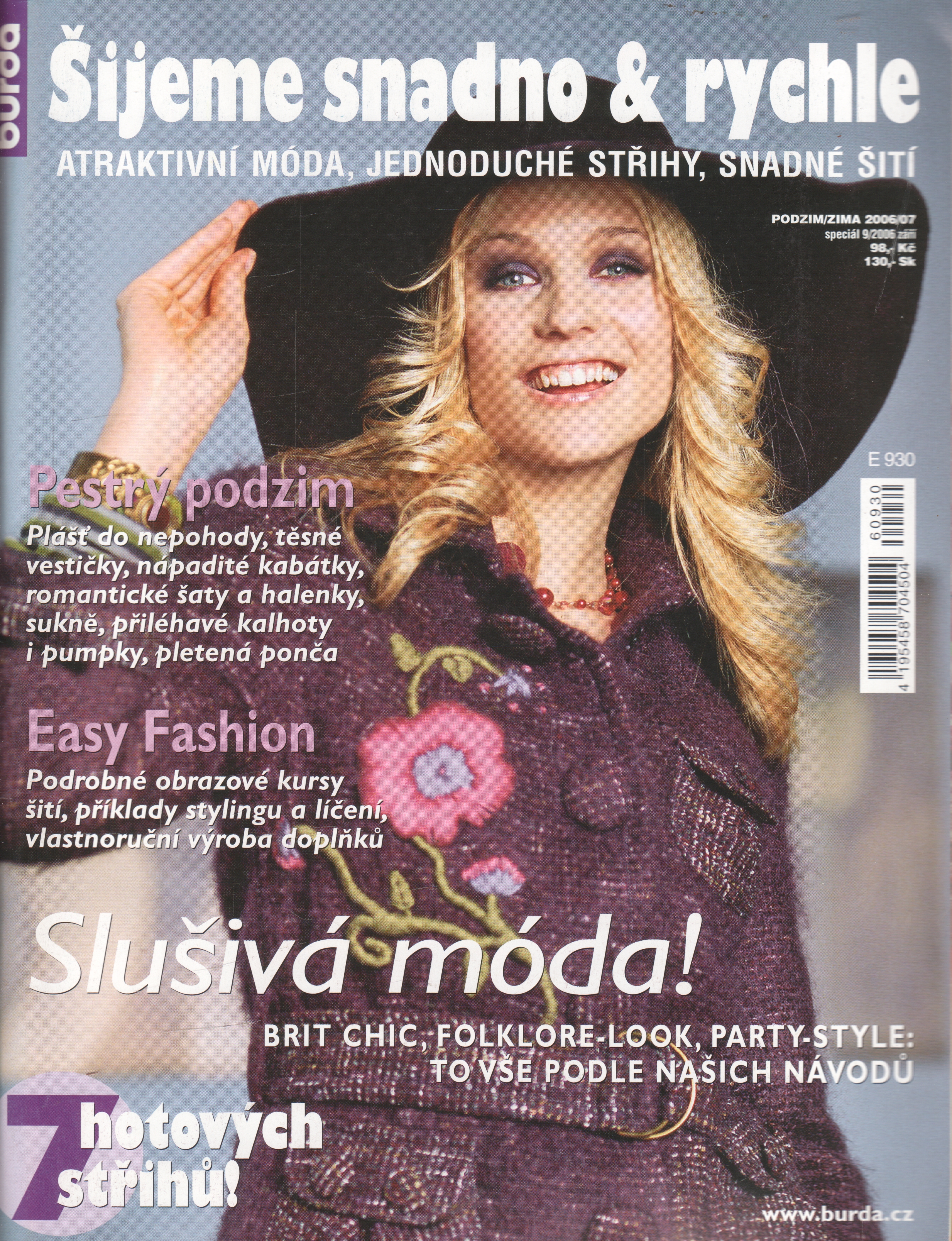 2006/07 září podzim / zima časopis Burda Šijeme snadno a rychle, velký formát