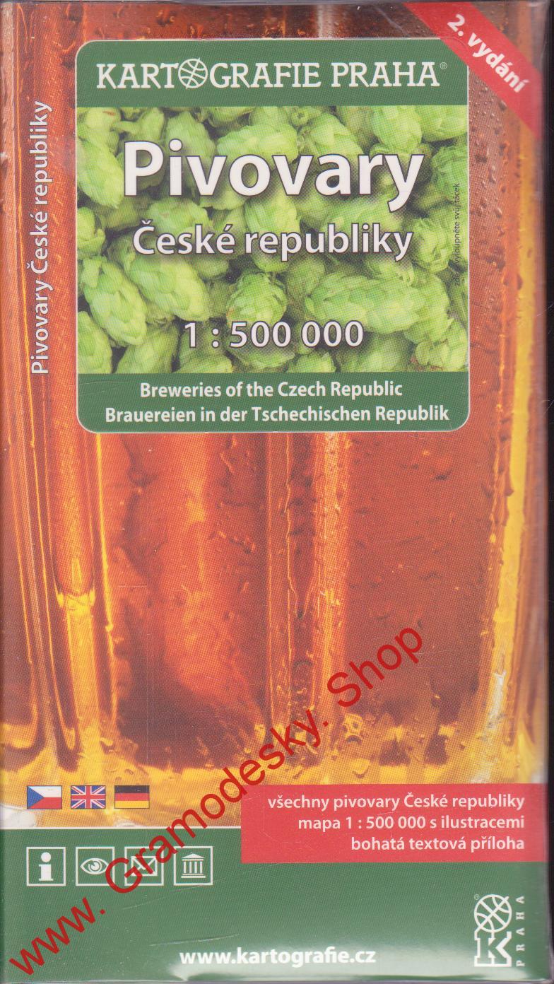 Pivovary České republiky 1:500 000 2. vydání 2010