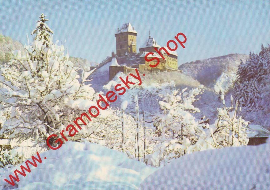 Pohlednice Státní hrad Karlštejn, zasněžený / čistá