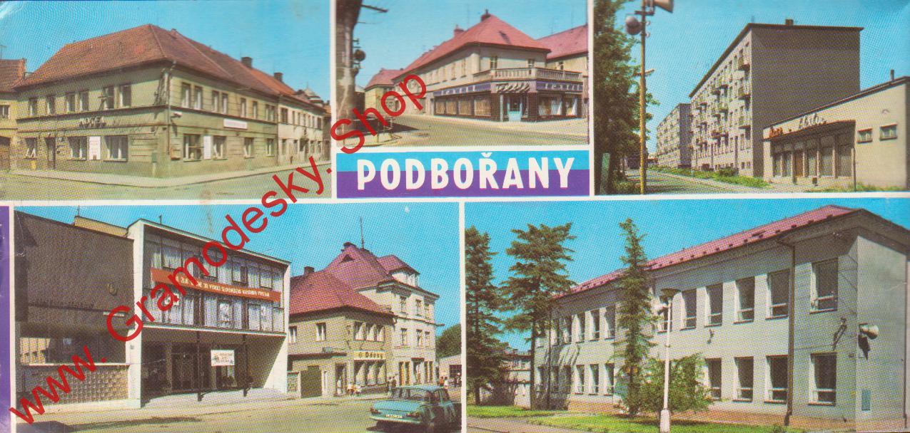 Pohlednice, Podbořany okr. Louny, širokoúhlá / prošla poštou