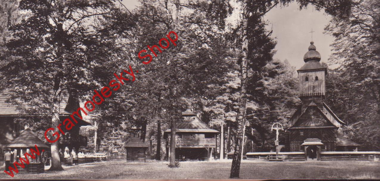 Pohlednice, Rožnov pod Radhoštěm, valašské muzeum, širokoúhlá / čistá