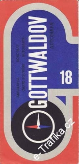 Mapy, automapa, Gottwaldov, 1:200 000, 1974