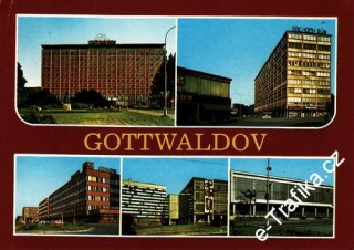 Pohlednice, Gottwaldov, 1989, prošlá poštou