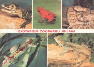 Pohlednice Exotárium Zooparku Jihlava, razitko ZOO