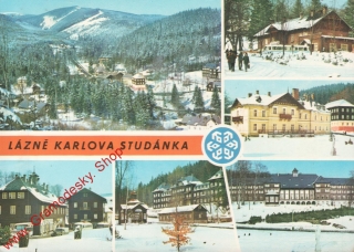 Pohlednice Lázně Karlova studánka, zimní, prošlo poštou