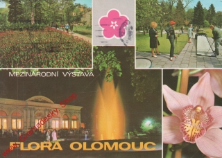 Pohlednice, Flora Olomouc, mezinárodní výstava, prošlý poštou