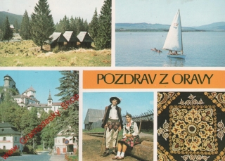 Pohlednice, Pozdrav z Oravy, Oravský Podzámok, Zuberec, prošlá poštou