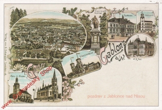 Pohlednice, Gablonz, pozdrav z Jablonce nad Nisou, čistá, vydáno 1500ks