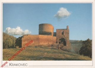 Pohlednice, hrad Krakovec, razítko hradu, čistá