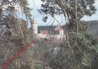 Pohlednice, hrad Kokořín, gotický hrad ze 14. století, s razítkem, čistá