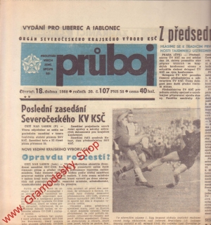 Průboj, čtvrtek 18. 4 1968 vydání pro Liberec a Jablonec