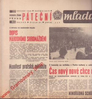 Mladá fronta, pátek 22. března 1968