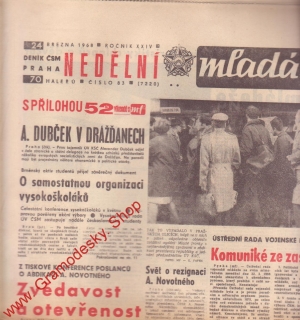 Mladá fronta, neděle 24. března 1968