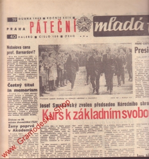 Mladá fronta, pátek 19. dubna 1968