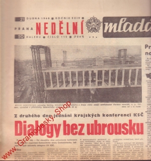 Mladá fronta, neděle 21. dubna 1968