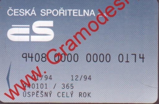 1994 8,5x5,5cm Kapesní kalendářík Česká spořitelna, modrý