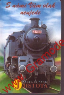 1993 10x6,5cm Kapesní kalendářík Jistota pen. fond, S námi Vám vlak neujede