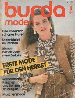 1982/08 časopis Burda německy, velký formát 