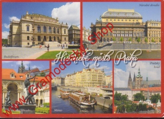 Pohlednice Historické město Praha, 2017, prošlá poštou