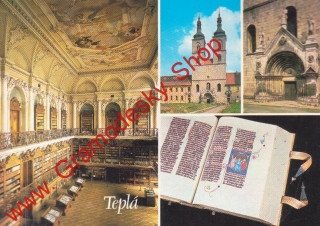 Pohlednice Teplá, historická knihovna v bývalém klášteře / čistý