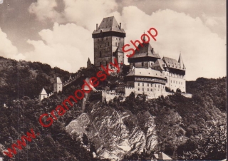 Pohlednice hrad Karlštejn, nejproslulejší z českých hradů / prošlá poštou 1957