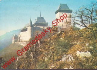 Pohlednice Karlštejn hrad, celkový pohled / prošlá poštou