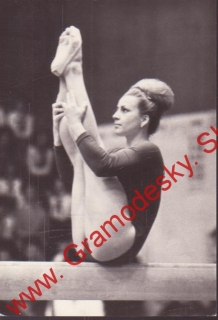 Pohlednice Mistrovství Evropy v Sofii, Věra Čáslavská 1965 / čistá