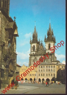 Pohlednice Praha, Staroměstská radnice a Týnský chrám / čistá