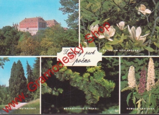 Pohlednice, zámecký park Opočno, 1982