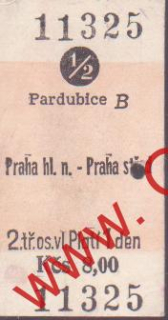 11325 Kartonová vlaková jízdenka, Pardubice, 30.01.1983