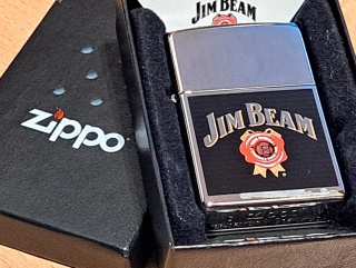 Zippo zapalovač 22658, Jim Beam, leštěný chrom, USA